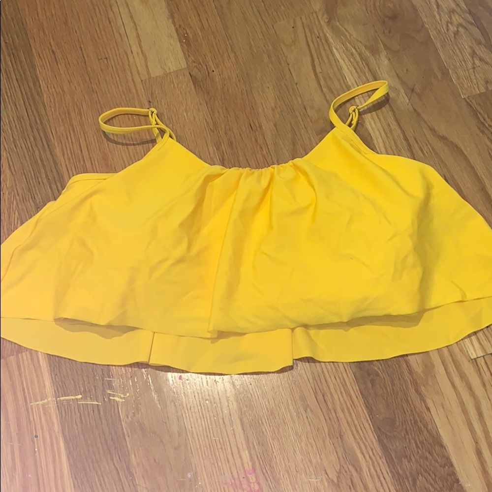 yellow flowy bikini top